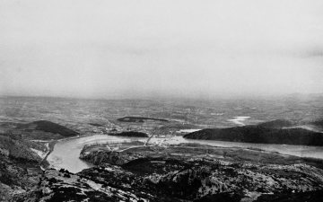 Άποψη της εξόδου του ποταμού Νέστου στο δέλτα του  (Τοξότες) από τα Στενά